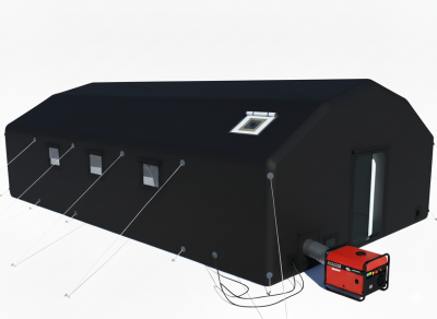Палатка надувная пневмокаркасная 10 x 6 x 3,3 м с тентом из ткани ПВХ